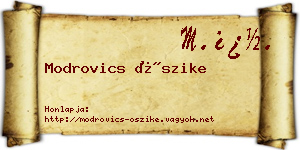 Modrovics Őszike névjegykártya